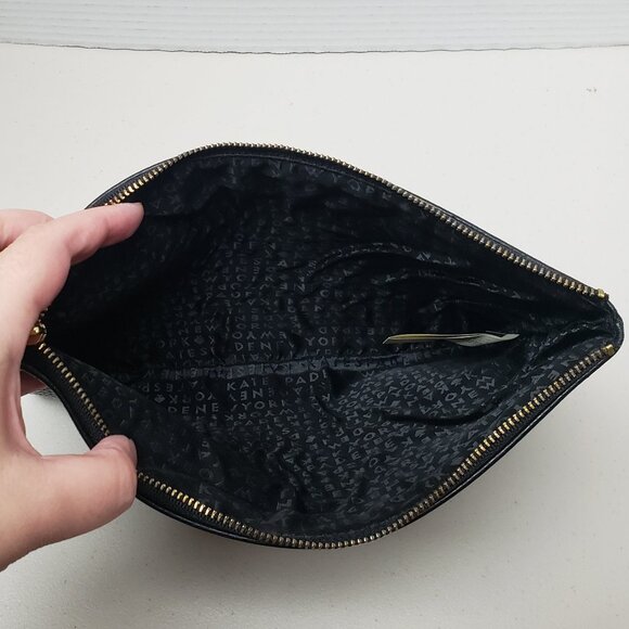 Kate Spade Black Pebbled Leather Large Clutch/Pouch - Picture 3 of 8
